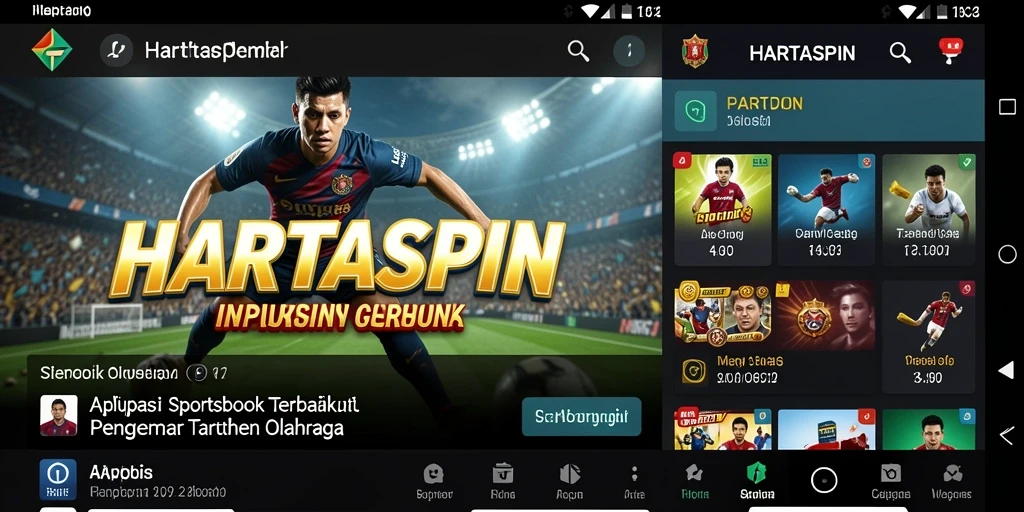 Tampilan screenshot HARTASPIN menunjukkan fitur taruhan olahraga yang menarik.