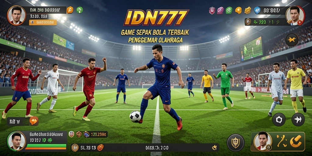 Tangkapan layar IDN777 menampilkan aksi seru dalam pertandingan sepak bola.