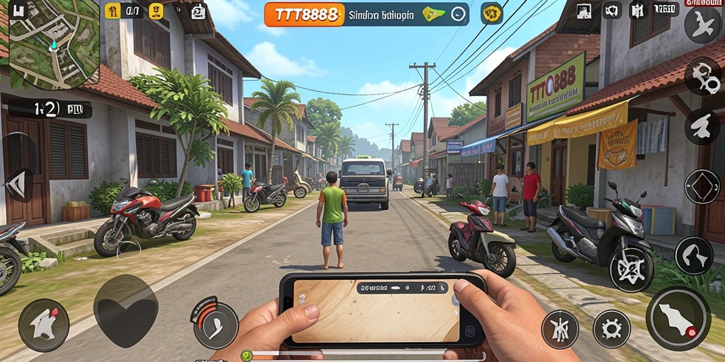 Screenshot utama TTT888 menunjukkan suasana gameplay yang menarik dan interaktif.